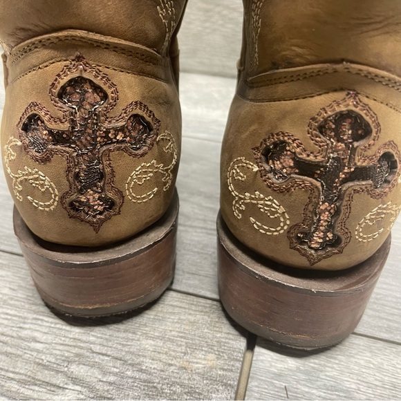 EUC RockinLeather Womens Brown Square Toe Western Boot 10B - Picture 3 of 13